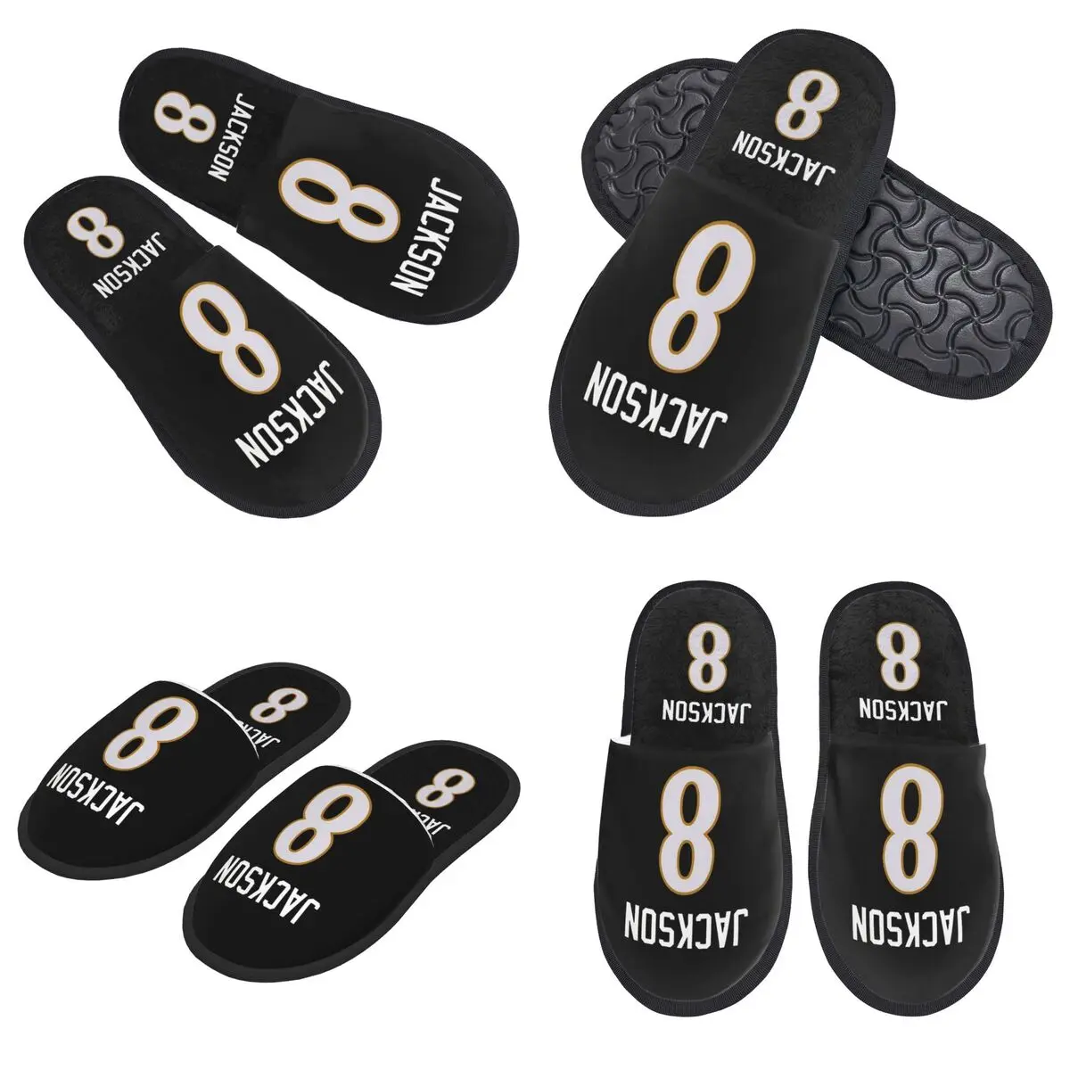 

Тапочки Lamar Jackson на заказ, теплые мягкие женские домашние тапочки из пены с эффектом памяти, домашние пушистые туфли