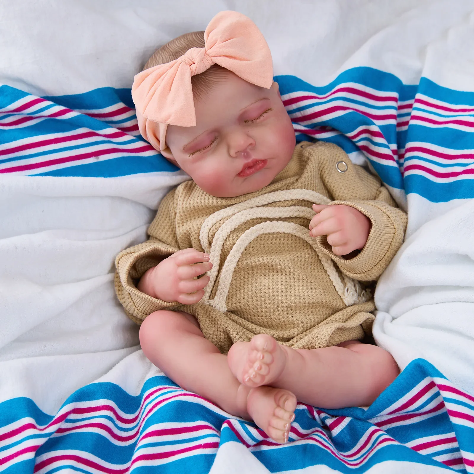 

Risbecko Adorable 20 Inch Lifelike Reborn Baby Doll - Hand Painted with Visible Veins Doll - Birthday Gift/Christmas Gift