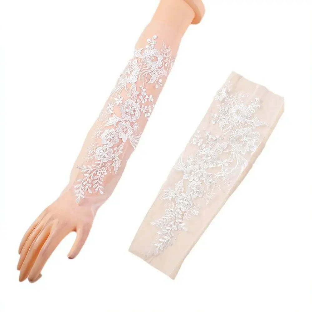 Vintage Lace Fingerless Gloves Women Bridal Accessories Floral Pattern Wedding Party Elegant Evening Formal Dress Sleeves