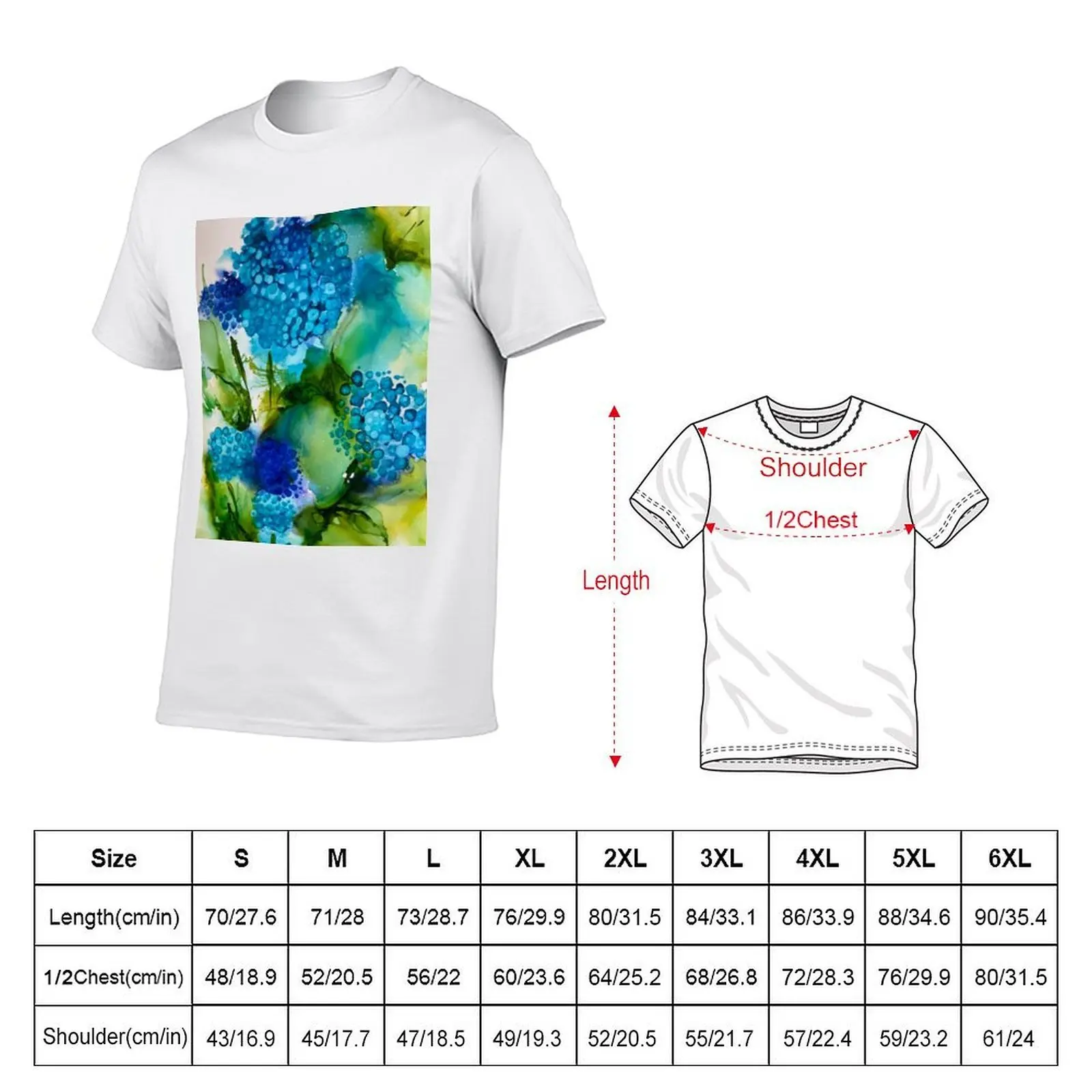 Hydrangea Blue T-Shirt essential t shirt t shirts for man cotton soft T-Shirt