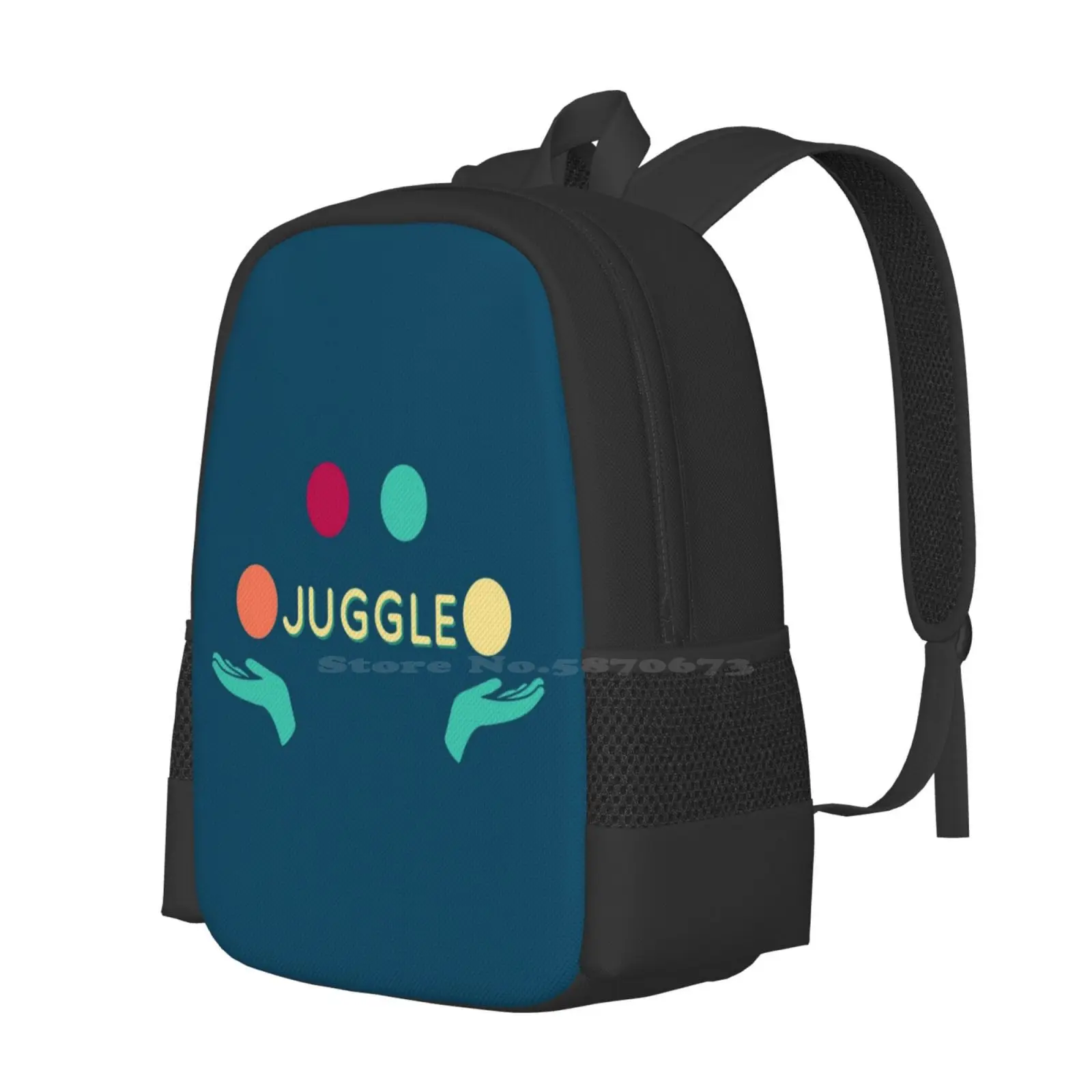 Juggle - Juggling Is A Ball Hot Sale Schoolbag Backpack Fashion Bags Juggle Vector Circus Party Hobby Talent Multi Colored