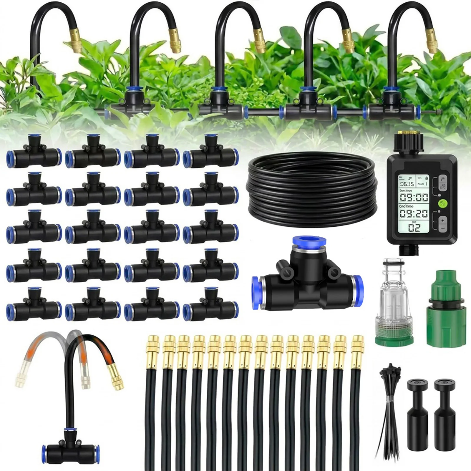 Complete Irrigation Sprinkler Set Smart Automatic Watering Timer Controller for Garden Yard Plants