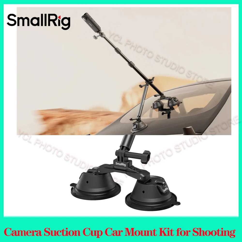 Smallrig Camera Suction Cup Car Mount Kit for Panoramic Shooting for GoPro12 hero 11 action4 3 insta360 x4 Pocket3 Sports Camera