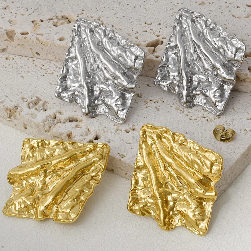 

Classic Geometric Irregular Shaped Earrings Neutral High-Quality Stainless Steel Earrings Men Women Accessories Jewelry Earplugs