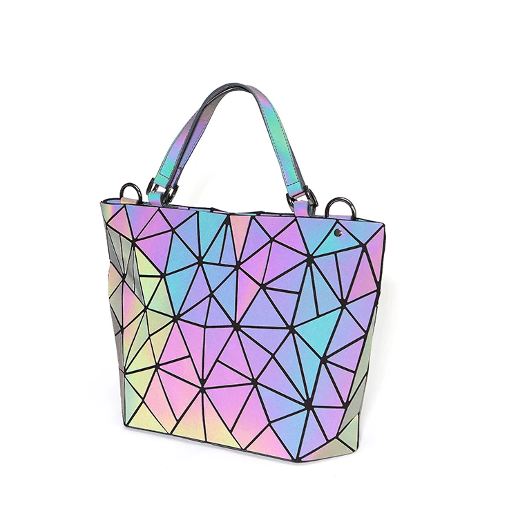 Female Top-Handle Hologram Frosted Matte Crossbody Bag High Quality Bucket Bags Geometric Handbag Bolsa Feminina