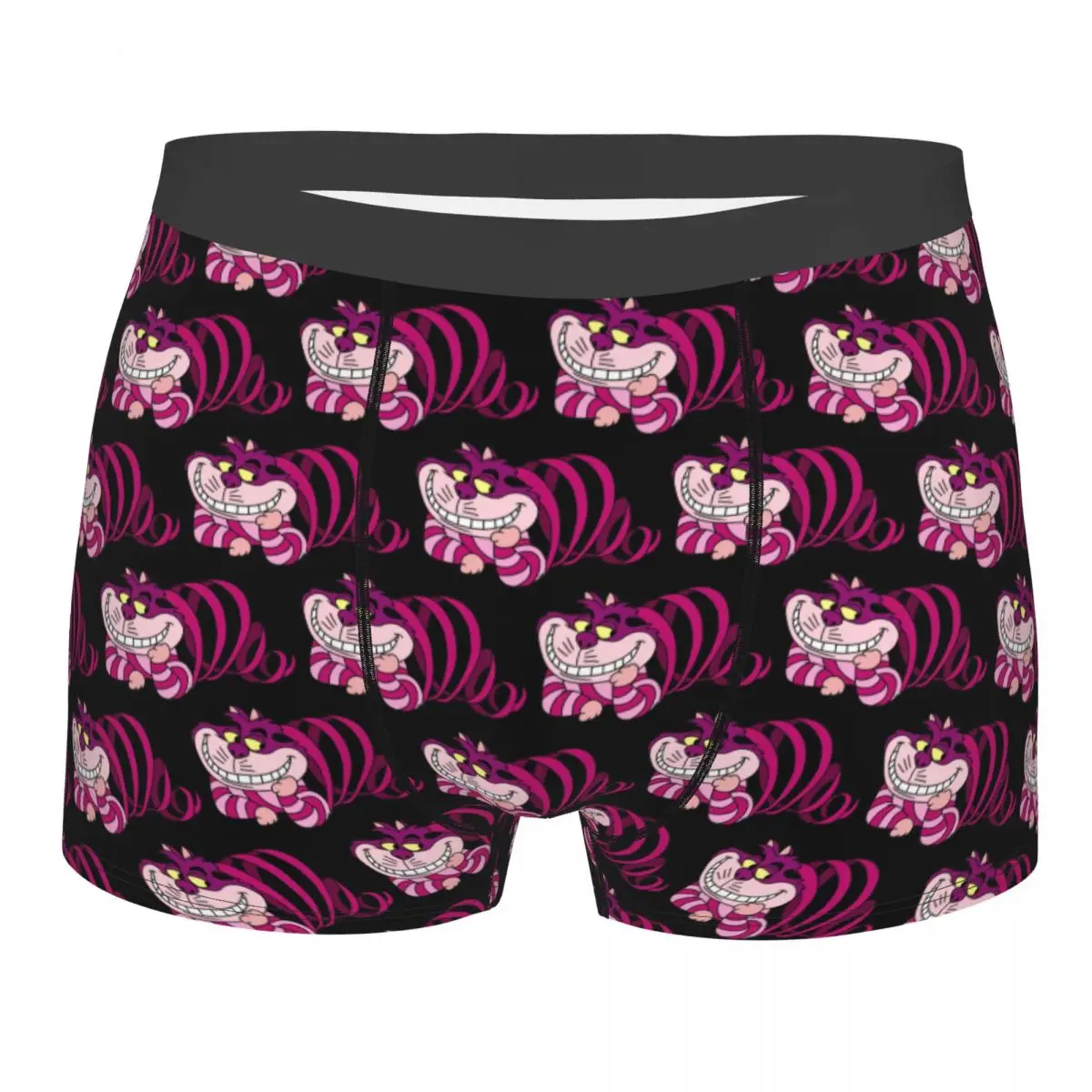 Customized Funny Cheshire Cat Boxers Shorts Panties Men's Underpants Breathable Alice In Wonderland Cartoon Briefs Underwear