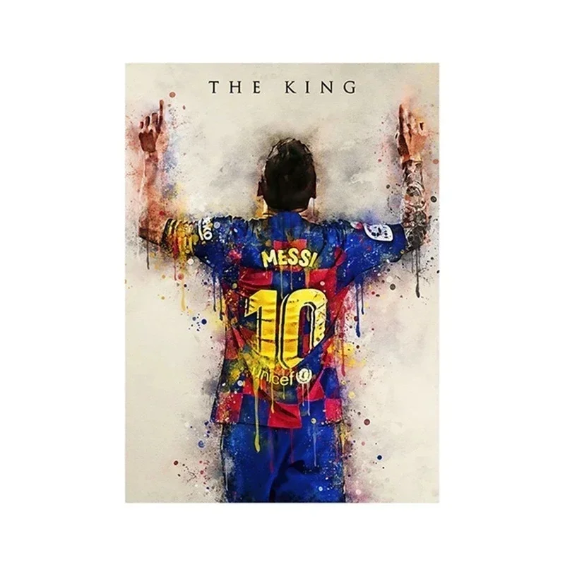 Messi Football Star Poster, Decorative Painting, Canvas Painting Modern Home Wall Art, Gér Soumis Room Decor, Aesthetic - view 5