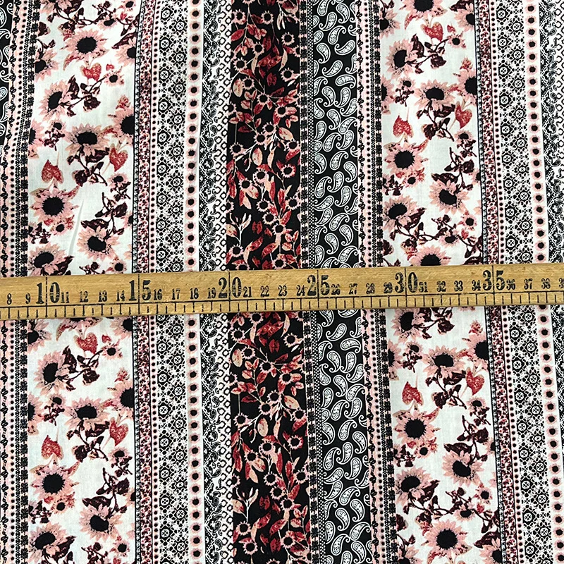 100*145cm Soft Viscose Rayon Cotton Fabric Pattern Floral Printed Fabric For Sewing Spring Summer Dress Cloth Design Material