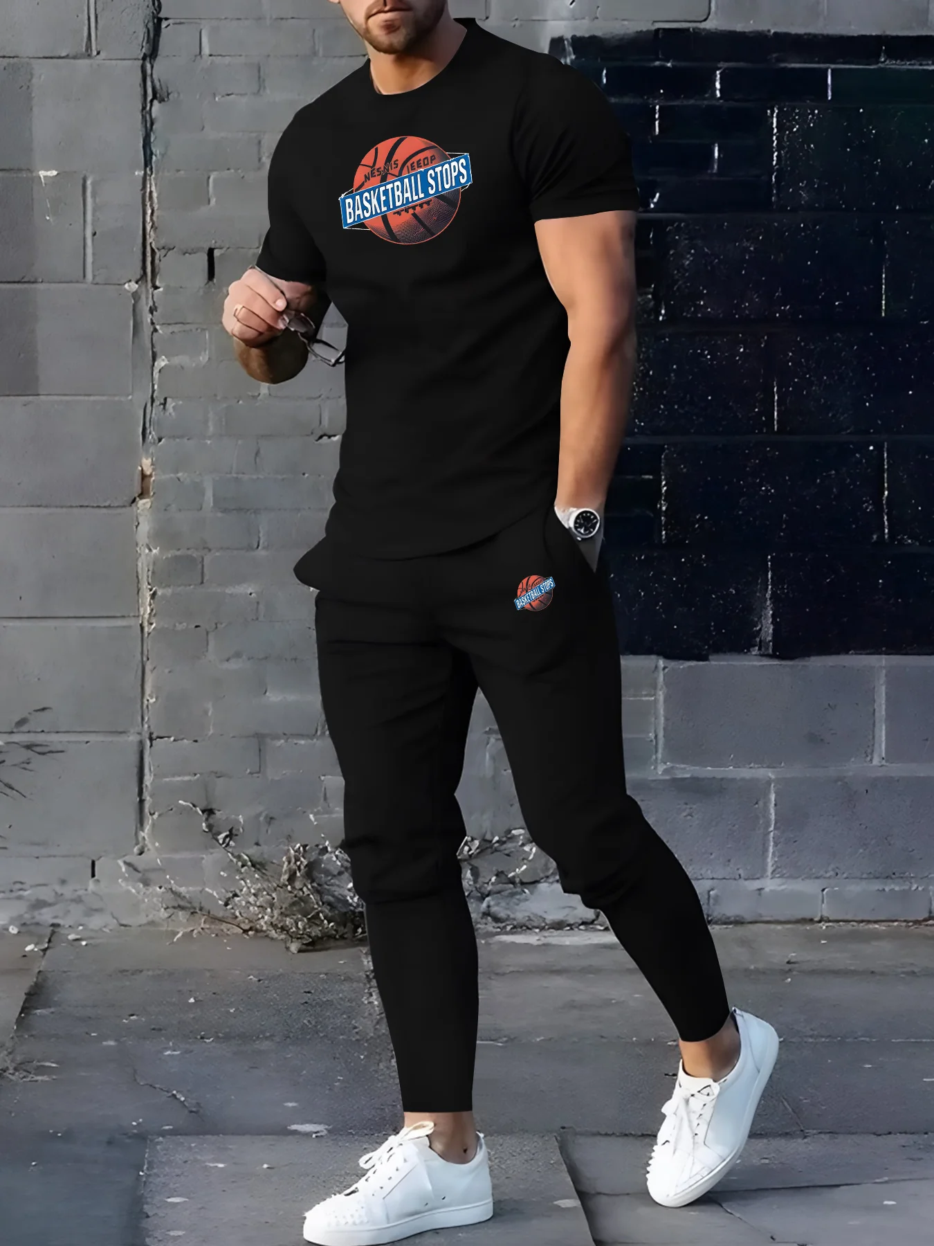 

2026 New High-Quality Men's Sweat-Repelling Casual Sports Suit - Pure Cotton Fabric Short Sleeve with Long Pants Two-Piece Set