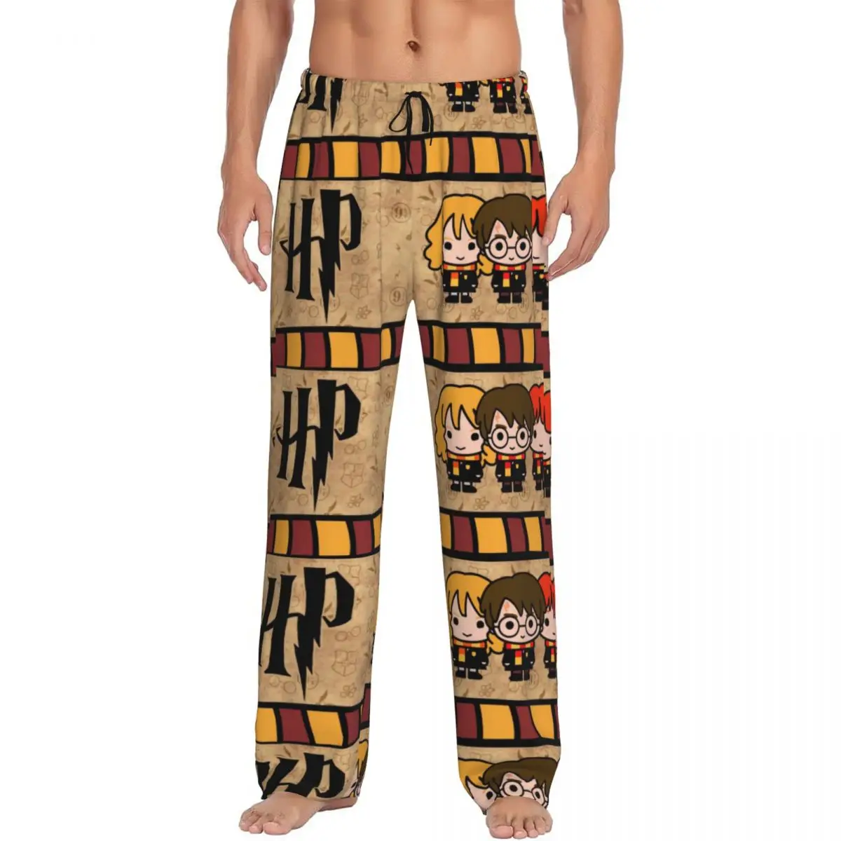 

Custom Harrys Magic Adventure Movies Potters Pajama Pants Sleepwear for Men Elastic Waistband Sleep Lounge Bottoms with Pockets