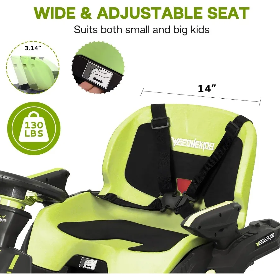 Giocattolo da corsa da 24 V per veicoli elettrici di grandi dimensioni Giocattolo da corsa all'aperto con 4 motori robusti Altoparlante Bluetooth totale da 300 W e 24 V 7 Ah Grande