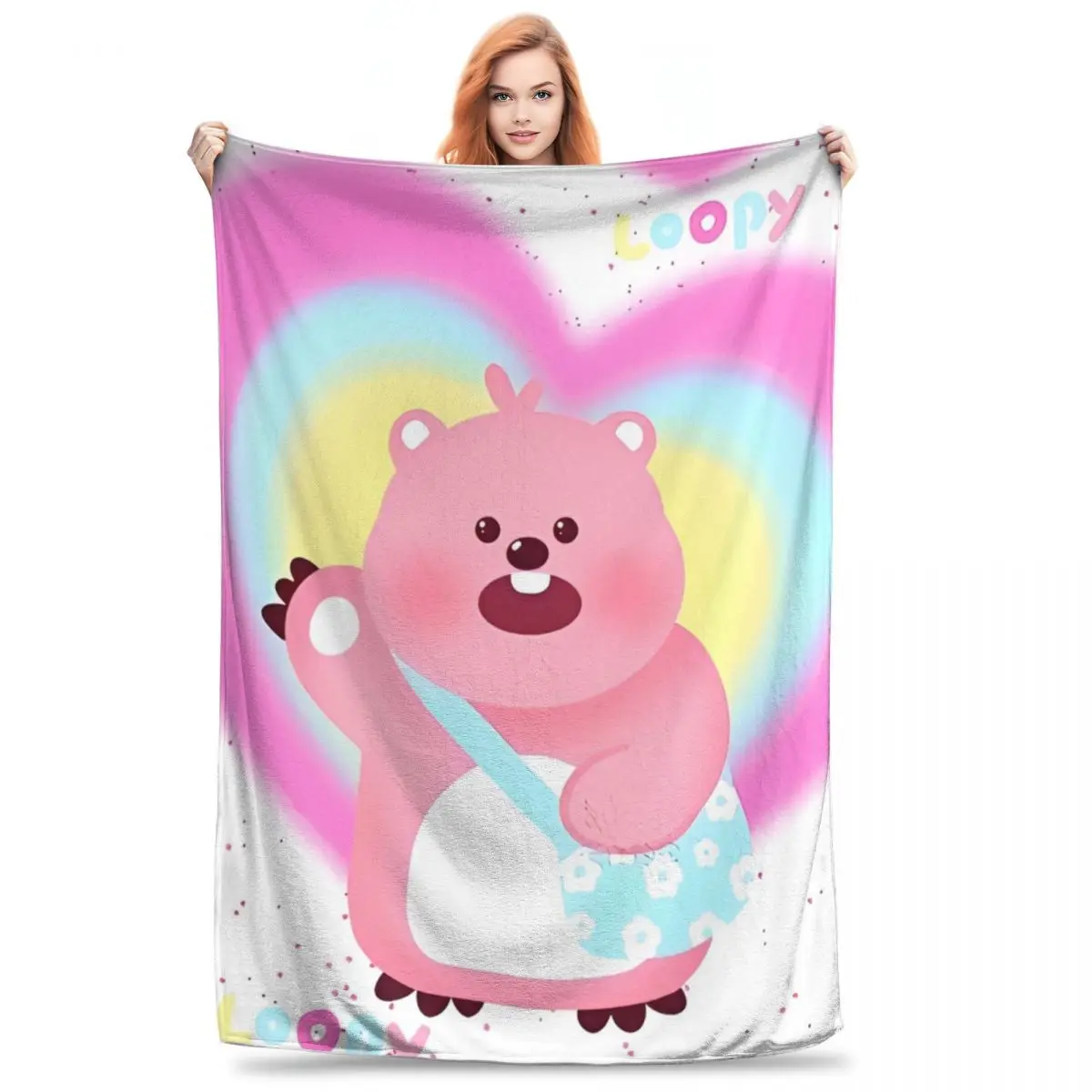 Korea Zanmang Loopy Blanket Quality Warm Throw Blanket Winter Children Home Decor Fluffy Bedspread