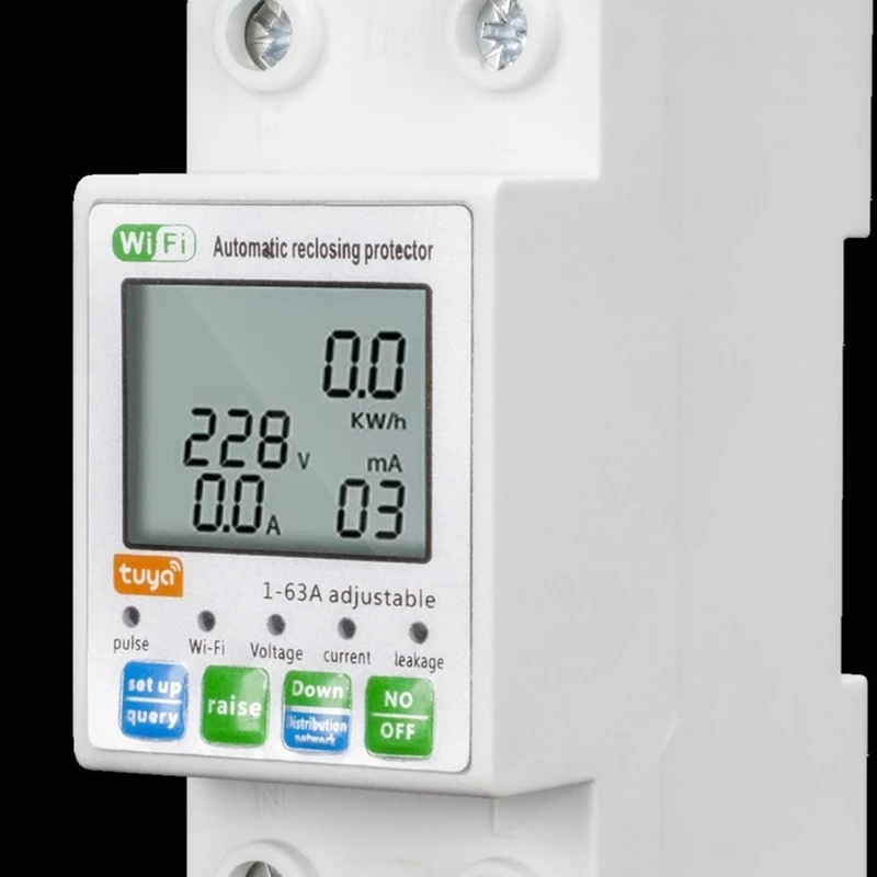 N11R--Manual-Automatic-Smart-Zigbee-Switch-Remote-Control-Reclosing-63A-Smart-Circuit-Breaker-Wifi-Digital-Display-Earth-Leak