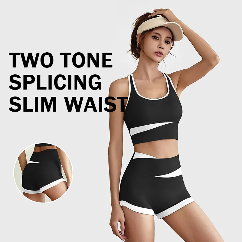 

Soft And Elastic Women's Crop Yoga Set With No Trace Of Nudity Comfortable Sportswear Paired With Bra And Pants