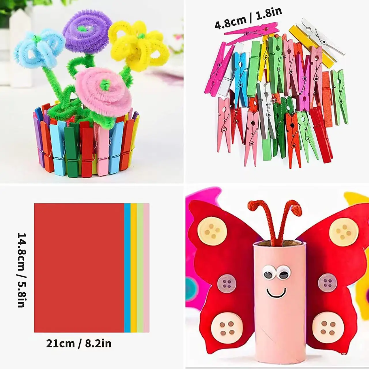 1200PCS Arts and Crafts for Kids All in One DIY Crafting School Kindergarten Homeschool Supplies Arts Set Toys for Children