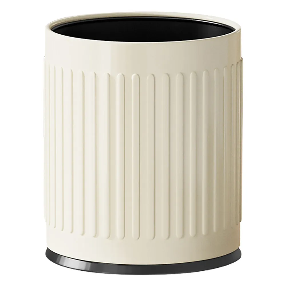 

10L Metal Trash Can Thickened Carbon Steel PP Material Large Capacity Simple Style Household Garbage Bin Office Living Room