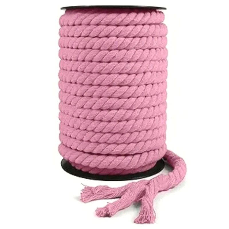 

4/5/10M Pink Macrame Cotton Cords 5-20mm Sewing Bag 3 Shares Twisted Cord Knapsack Clothes Braided Rope DIY Belt Accessories