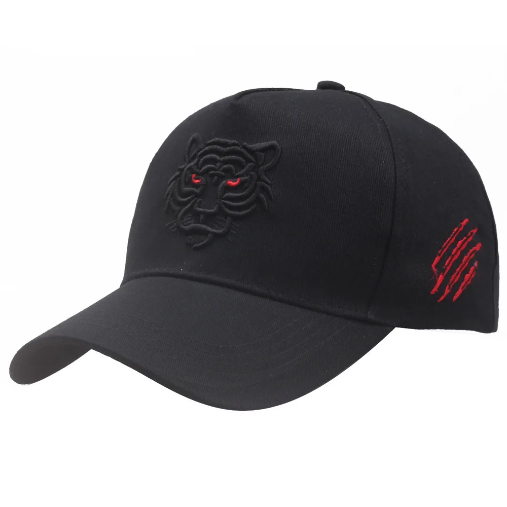 Sombreros de Hip-hop bordados de tigre Unisex, Gorras de béisbol ajustables al aire libre, sombrero de protección solar informal, sombrero de papá de pesca deportiva de viaje