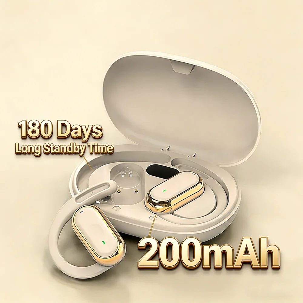 KEBIDUMEI Open-Ear Bluetooth 5.4 Earphones Ear Hook TWS Wireless Headphones IPX6 Waterproof Headsets HiFi Stereo Sports Earbuds