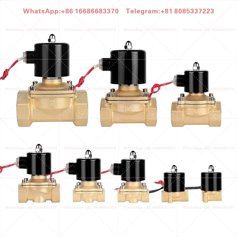 Normally Closed Electric Solenoid Valve Brass 1/2' 3/4' 1' 2' DN15 DN20 DN25 Coil All Copper Water Switching Valve 12V 24V 220V