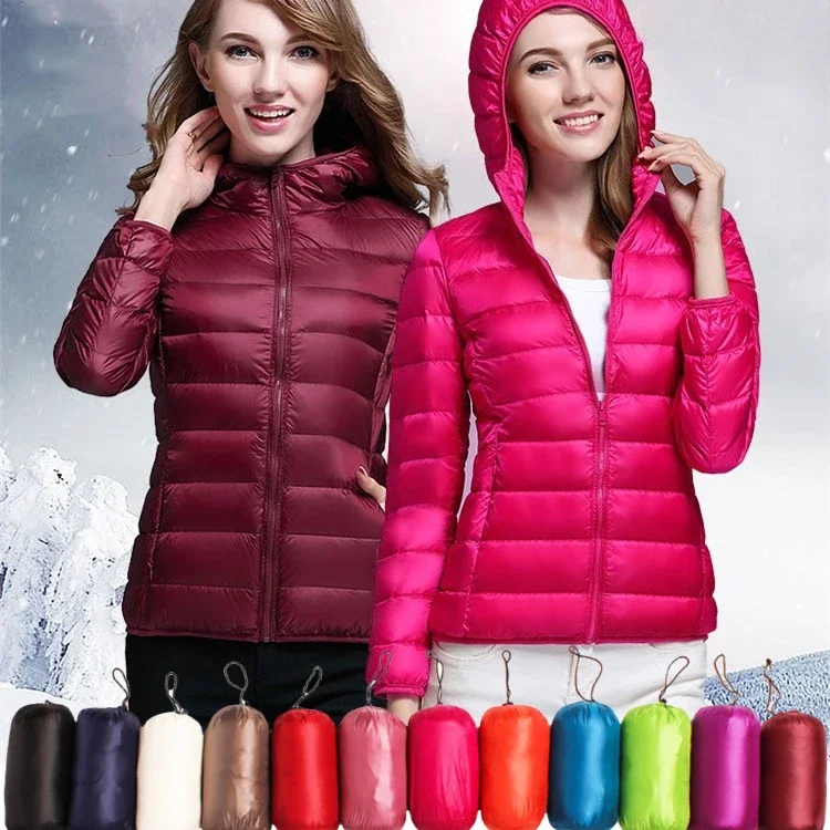 Women Winter Ultra Lightweight Puffer Jacket New Korean Leisure Fashion Hooded Short Female Wind-Resistant Breathable Down Coat