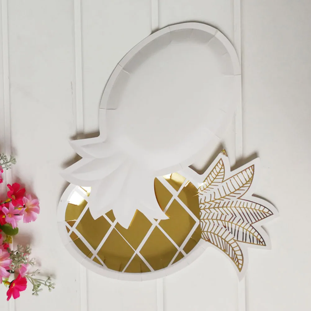 

8 Pcs Disposable Bamboo Dishes Plates Paper Hot Stamping Picnic Tray Trays Party