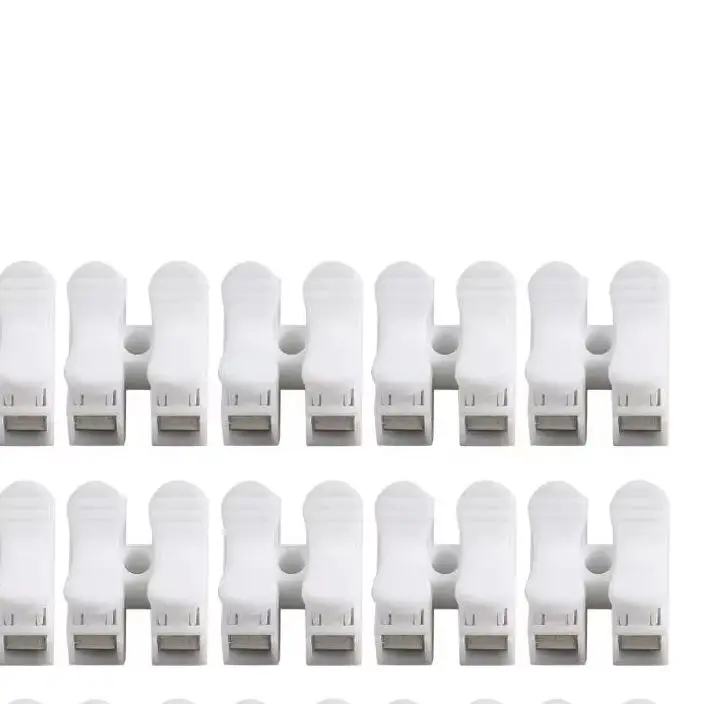 30Pcs For Ch2 Spring Wire Connector For Quick Cable Clamp Terminal Block For LED Strip Light Electrical Wiring 2 Pin Push In