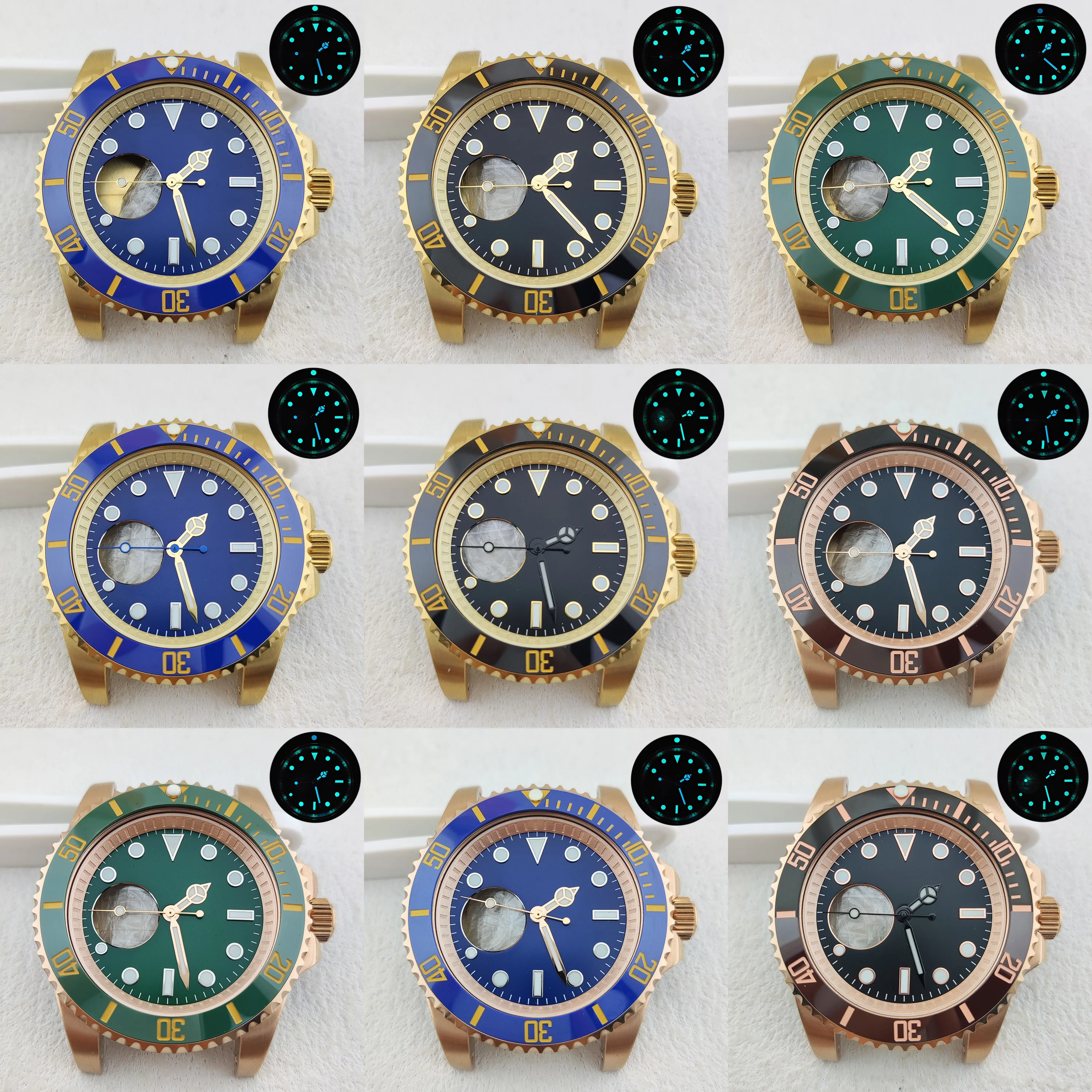 

40.5mm watch case NH35 DIY watch kit replacement parts NH38 dial sapphire glass Waterproof Stainless steel Ceramic bezel case