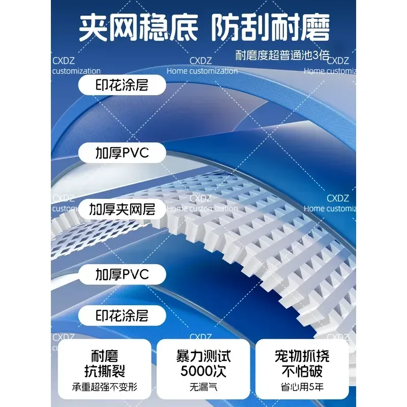 Large Foldable Outdoor Swimming Pool Non Inflatable Above Ground Pool with Metal Frame for Household Backyard Garden Use