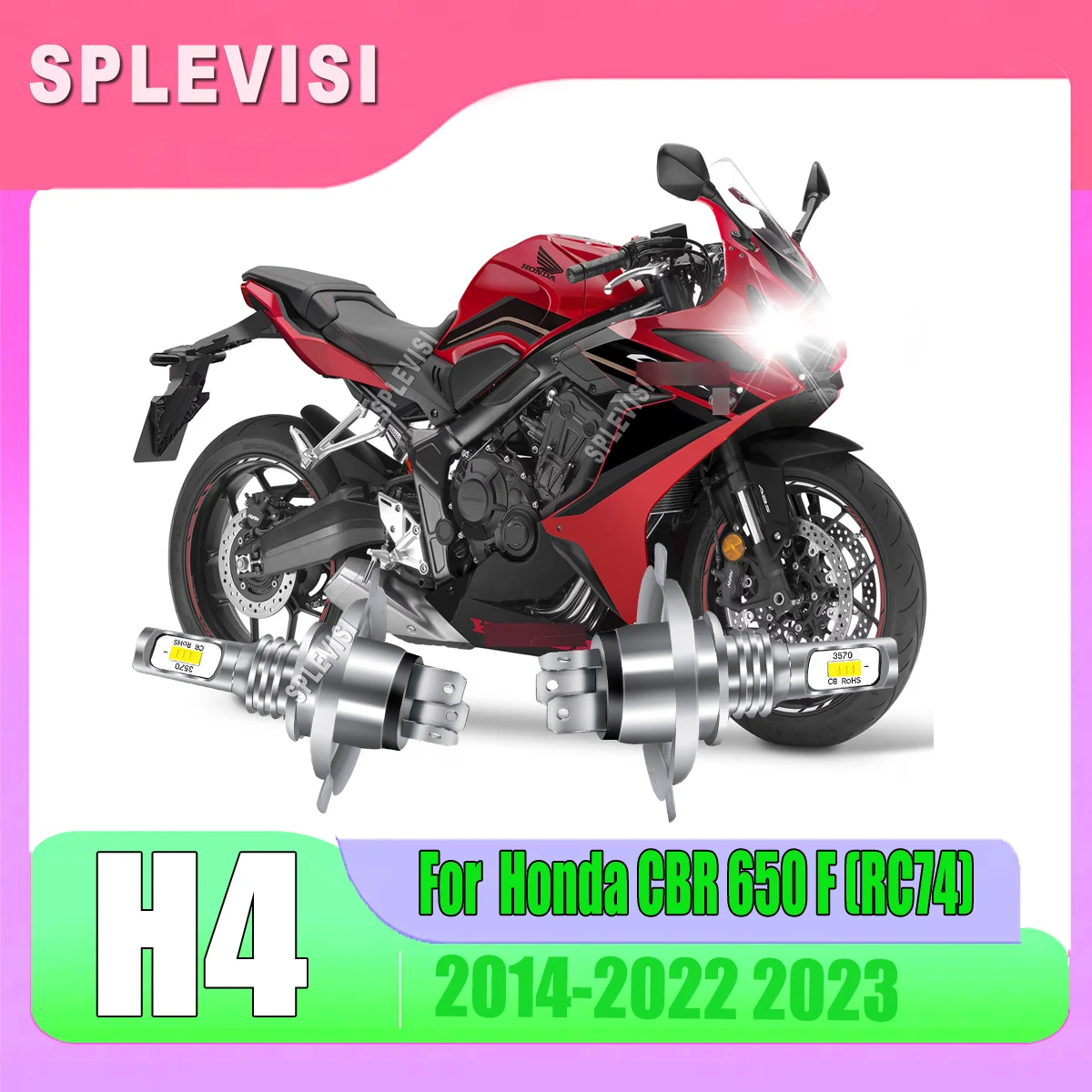 

led white 6000k moto headlight bulbs W/ Perfect Beam Mode For Honda CBR 650 F (RC74) 2014 2015 2016 2017 2018 2019 2020-2023