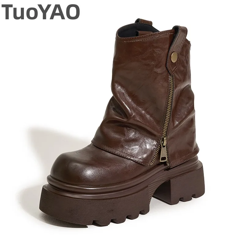 

10cm Platform Boots for Women Ankle Boots Booties Wedge Heel Women Fashion Boots Buckle Zip Women Spring Autumn Shoes