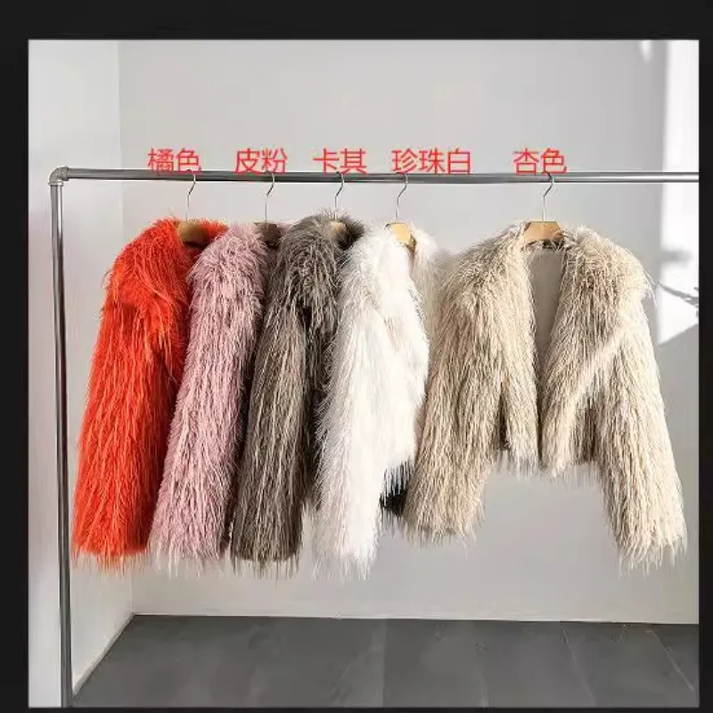 American Autumn Winter Women's Coat Faux Fur Thick Warm Imitation Raccoon Fur Fox Hair Temperament Commuting Women's Clothing