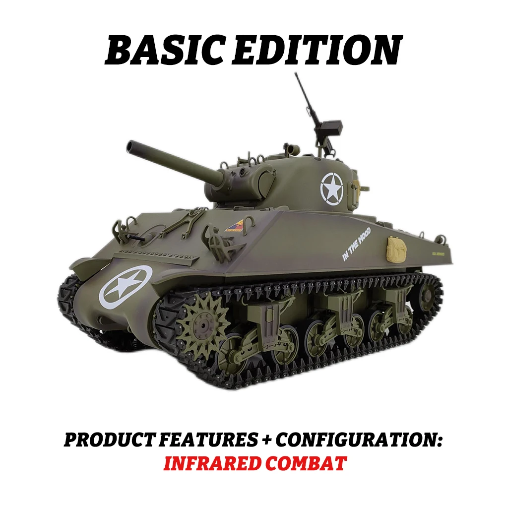 1/16 RC Tank Henglong US M4A3 Sherman Elektrische Afstandsbediening Tank Model Telescopische Vat Militaire Model Volwassenen Kinderen RC Speelgoed