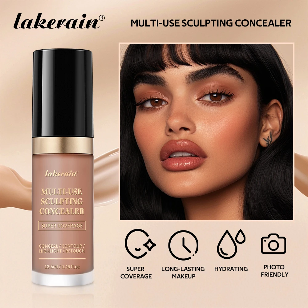 Lakerain 5-Farben-wasserfester Concealer, matt, hohe Deckkraft, ölkontrollierende Grundierung für Aknenarben und Augenringe, Kosmetika