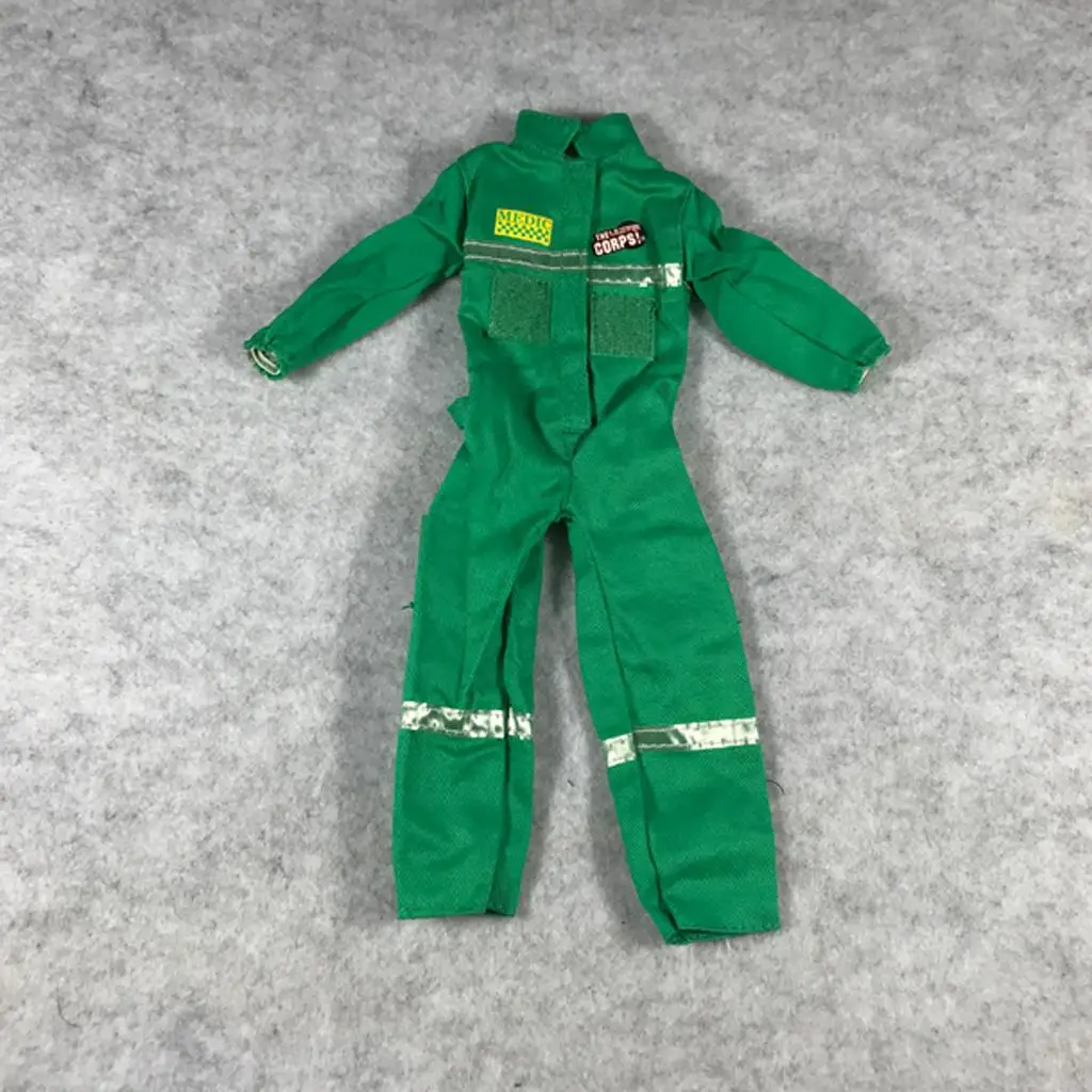 Traje de disfraz de bombero para muñecas, ropa nueva, 6 soldados, accesorios para muñecas, regalos, Verde