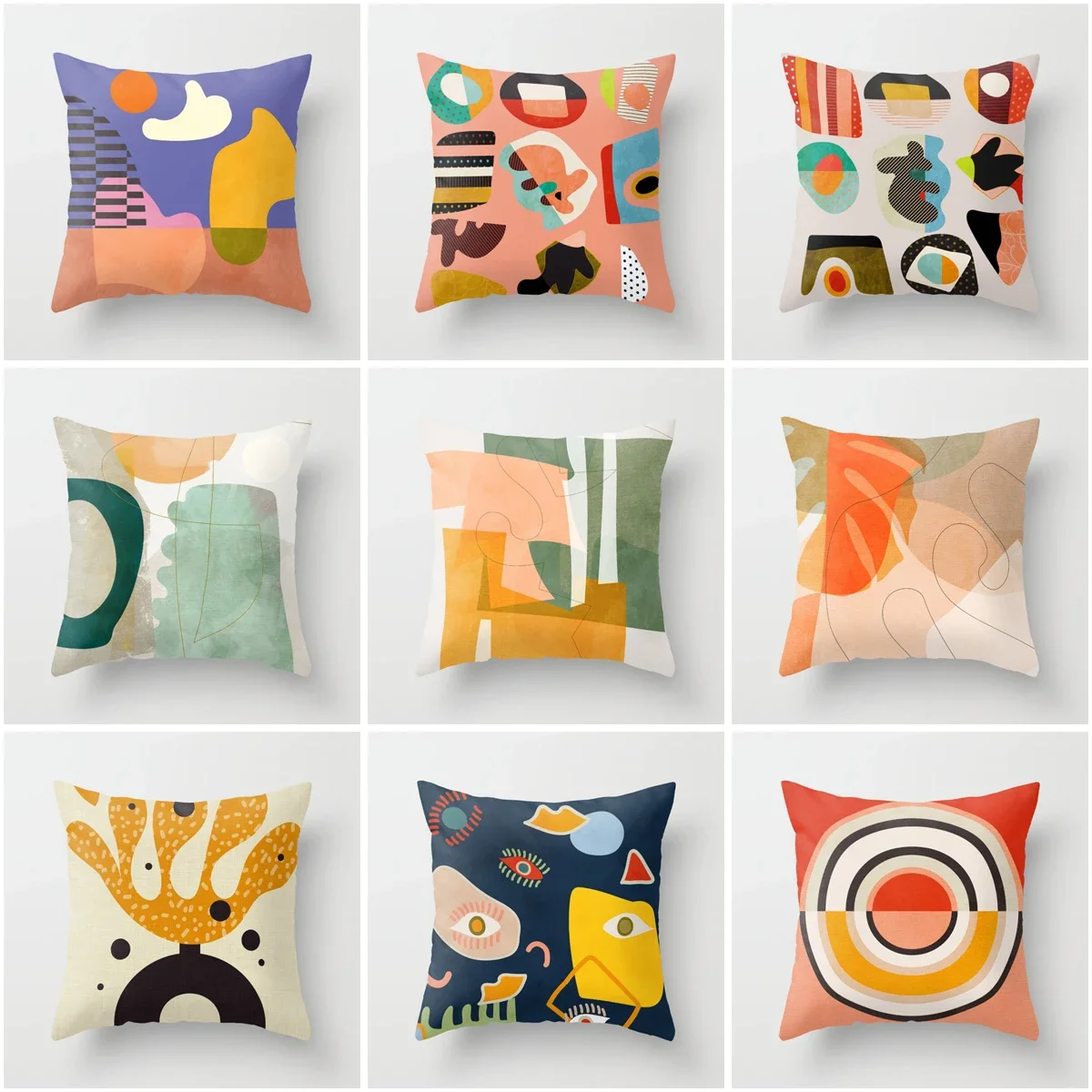 decorative Home pillow case Cushion covers 45*45 nordic 40*40 40x40cm 50x50cm Pink Red Morandi Geometric Abstract 45x45cm Yellow