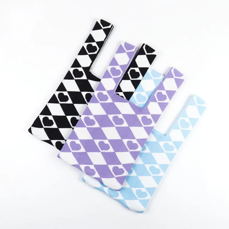 IMone Fashion Bag Cross Border Letter Jacquard Knitted Bag Shoulder Tote Bag Woven Underarm Bag for Women