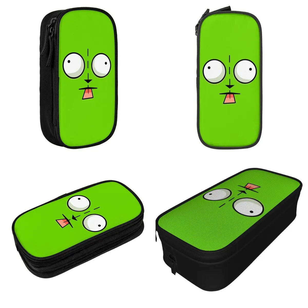 Gir Face Invaders Zims Cartoon Anime Pencil Case Cute Pen Bags Student Large Storage School Supplies Zipper Pencil Box