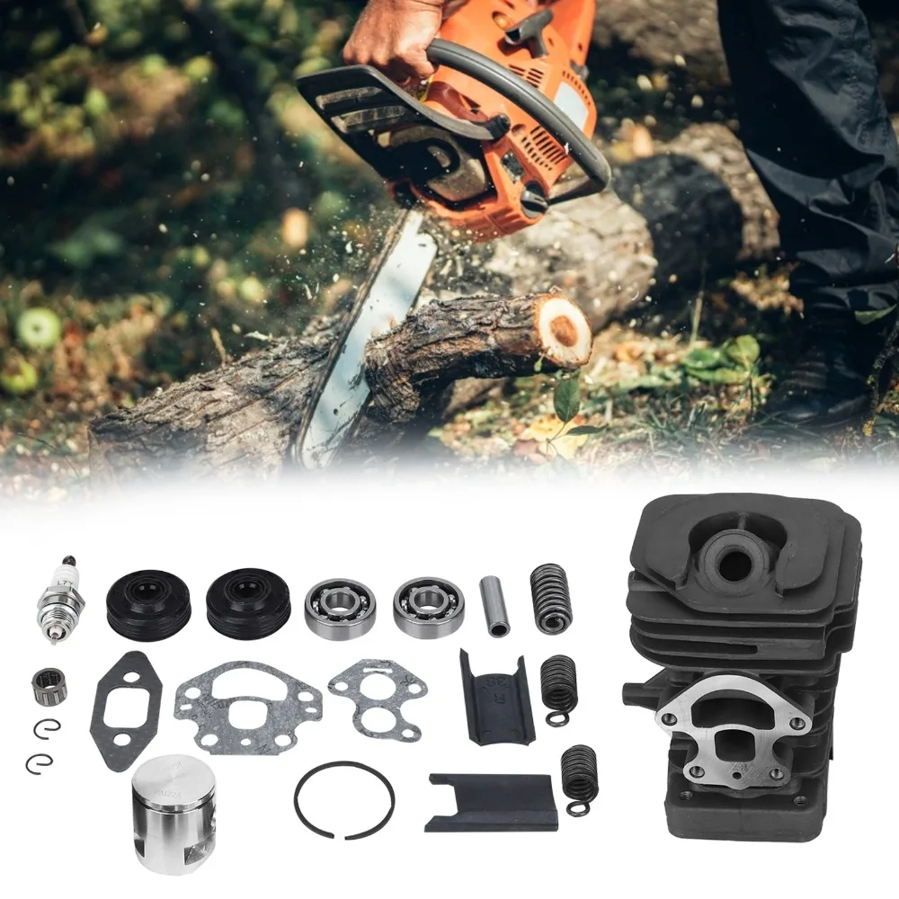 Dark Grey Cylinder Piston Kit Aluminium Alloy Compact Replacement Piston Kit for Husqvarna 235 235E 236 236E 240 240E