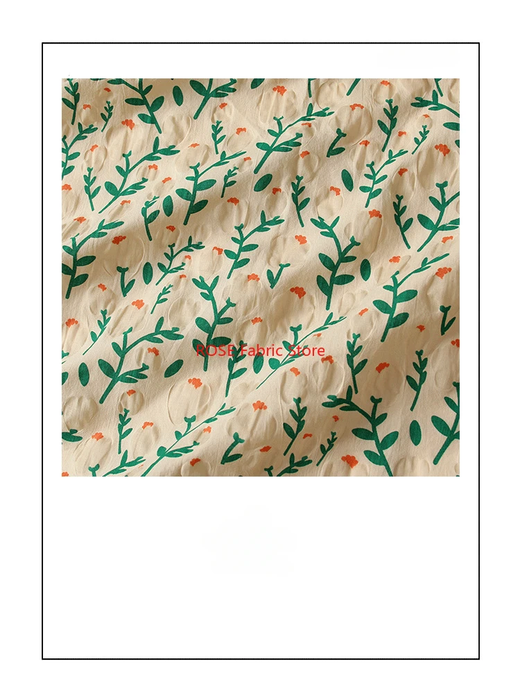 1 meter 100% katoen tak bloem bubble bedrukte stof shirt jurk diy naaistof