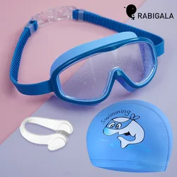 Waterproof Large Frame Kids Swimming Goggles Set Anti-fog HD Kids Swimming Goggles Set