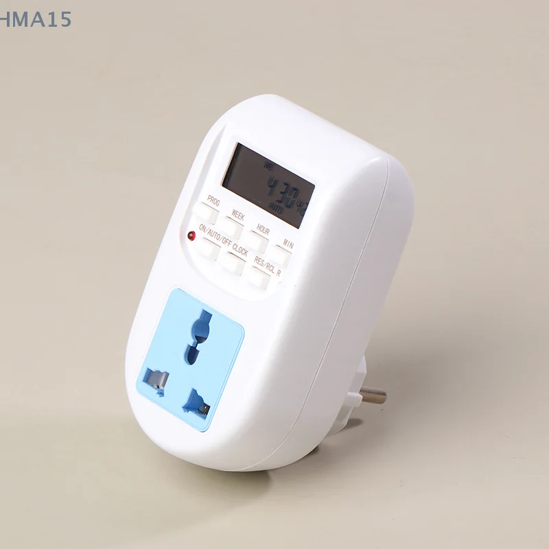 EU Plug Electronic Digital Timer 220V Switch Cyclic Outlet Programmable Timing Socket Charging Countdown Switch Kitchen Timer