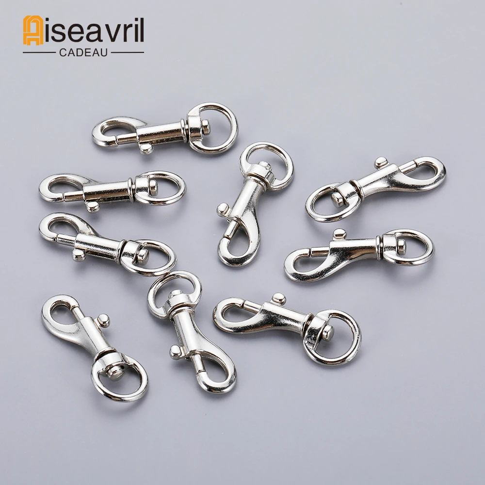 5pcs 11mm Metal Swivel Lobster Clasp Trigger Clip Loop Snap Hook for Dog Pet Leads Leash Hardware Sewing DIY Accessories