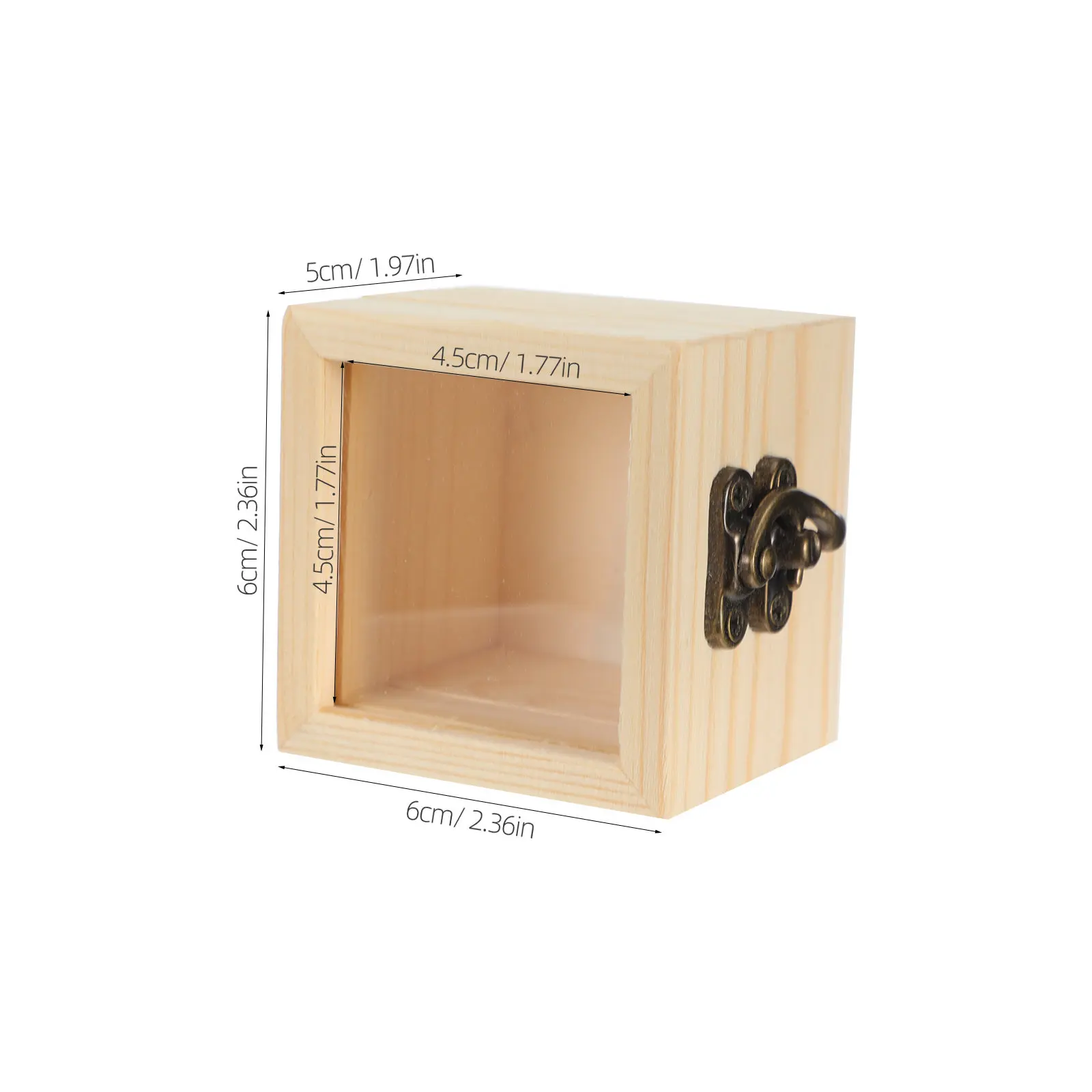 2Pcs Insect Collection Display Box Square Natural Wood Storage Box Clear Glass Lid Small Wooden Case for Jewelry Bracelet