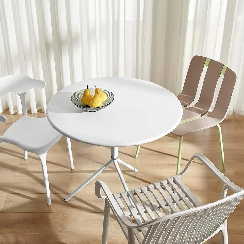

Minimalist Design Diameter Round Metal Patio Table, Bistro Table, Dining Table, Suitable Indoor Outdoor Cafes and Restaurants
