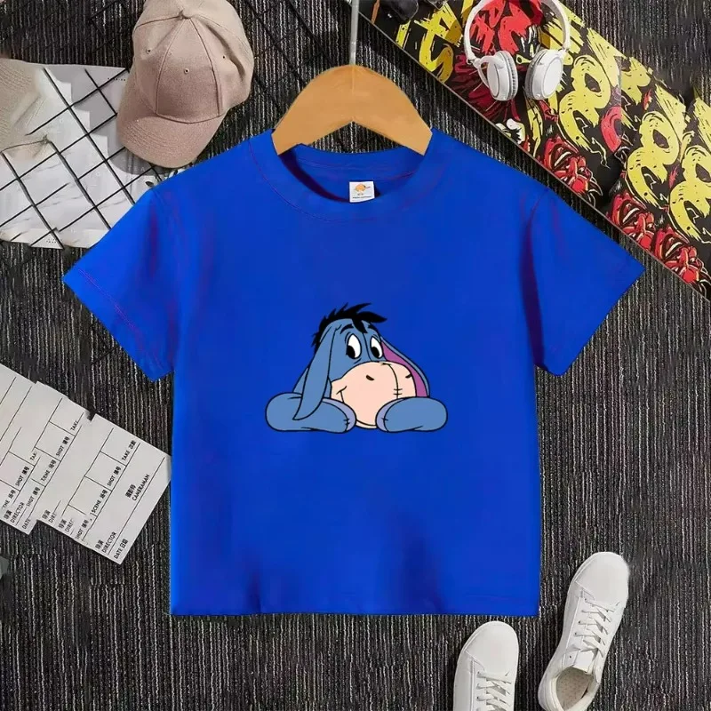 

Eeyore 2026 Summer New Cartoon Anime Children's Street Top Boys' and Girls' Pure Cotton Round Neck T-shirt