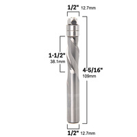 Flush Trim Solid Carbide Spiral top bearing cnc Router Bits   1/2\