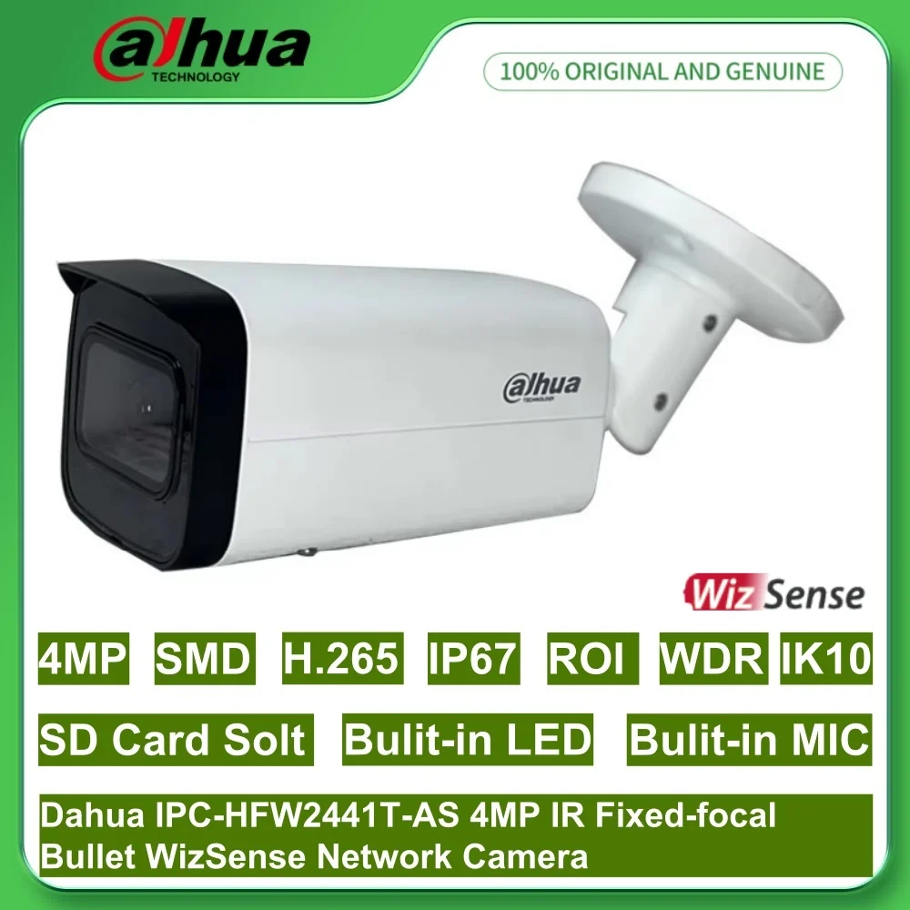 داهوا IPC-HFW2441T-ZS 4MP IR60m فاري بؤري 2.7 مللي متر-13.5 مللي متر رصاصة WizSense شبكة PoE كاميرا مدمجة في هيئة التصنيع العسكري IP67 IK10 SD بطاقة Solt