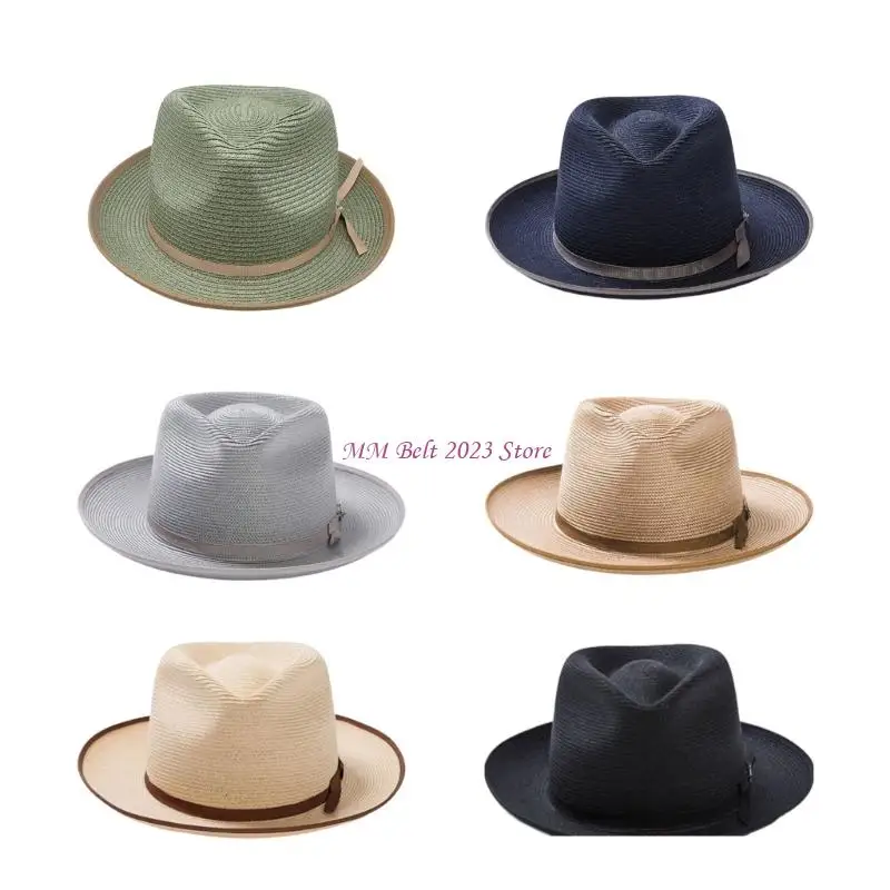 

49ME Stylish Rolled Brims Paper Braid Cloche Hat Multiple Colors Portable Travel Friendly Hats For Weddings Parties Daily Use