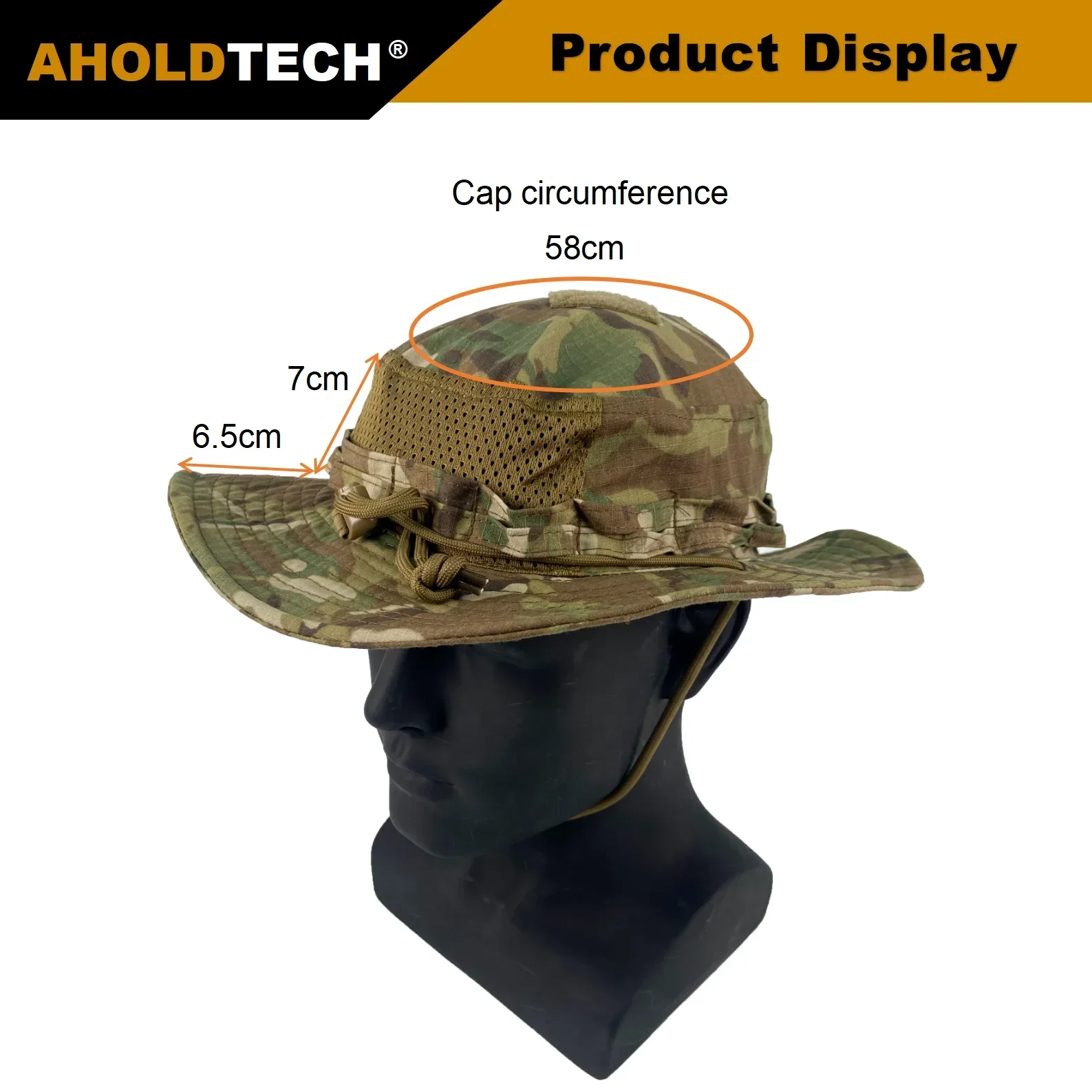 Aholdtech-Tactical Boonie Hat, Sun Bucket Cap, Pesca, Caminhadas, Caça, Escalada, Esportes ao ar livre